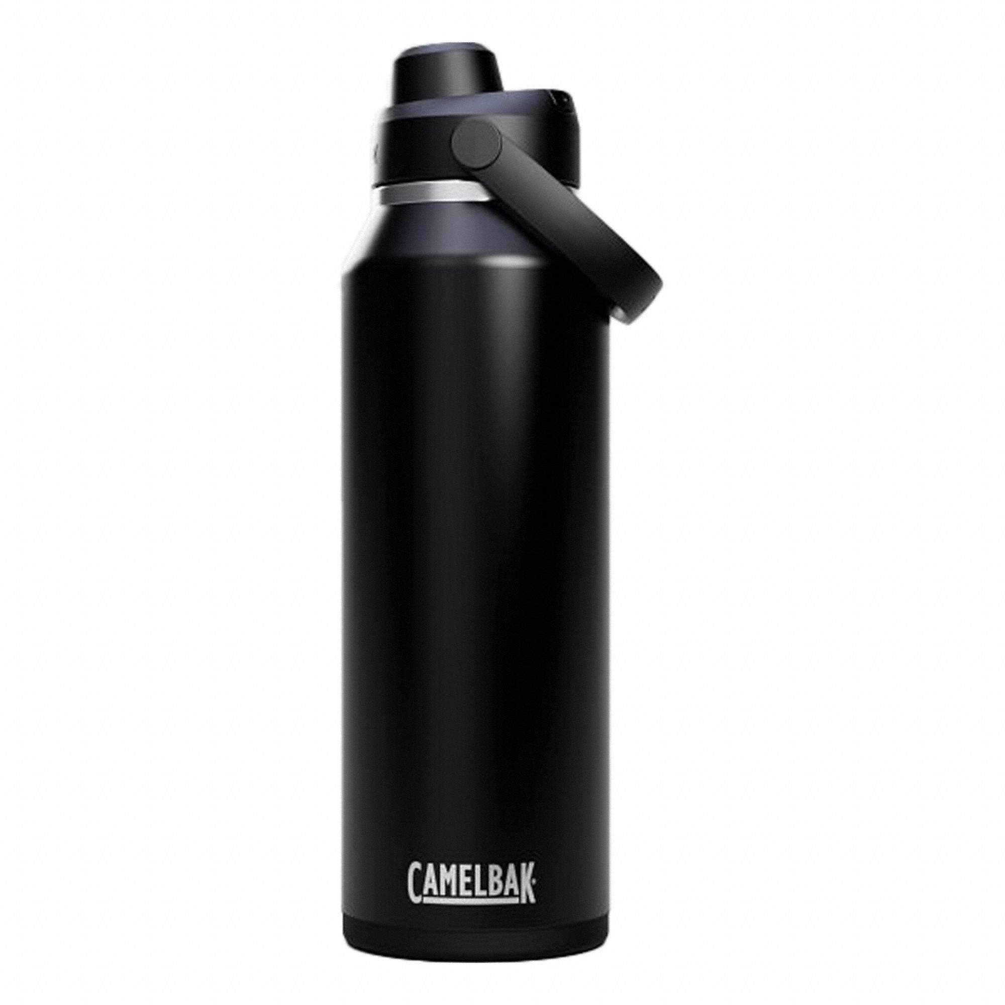 Bottle: 40 oz Capacity, Black, Stainless Steel, Not BPA-Free, 13 1/4 in Overall Ht, Bottle