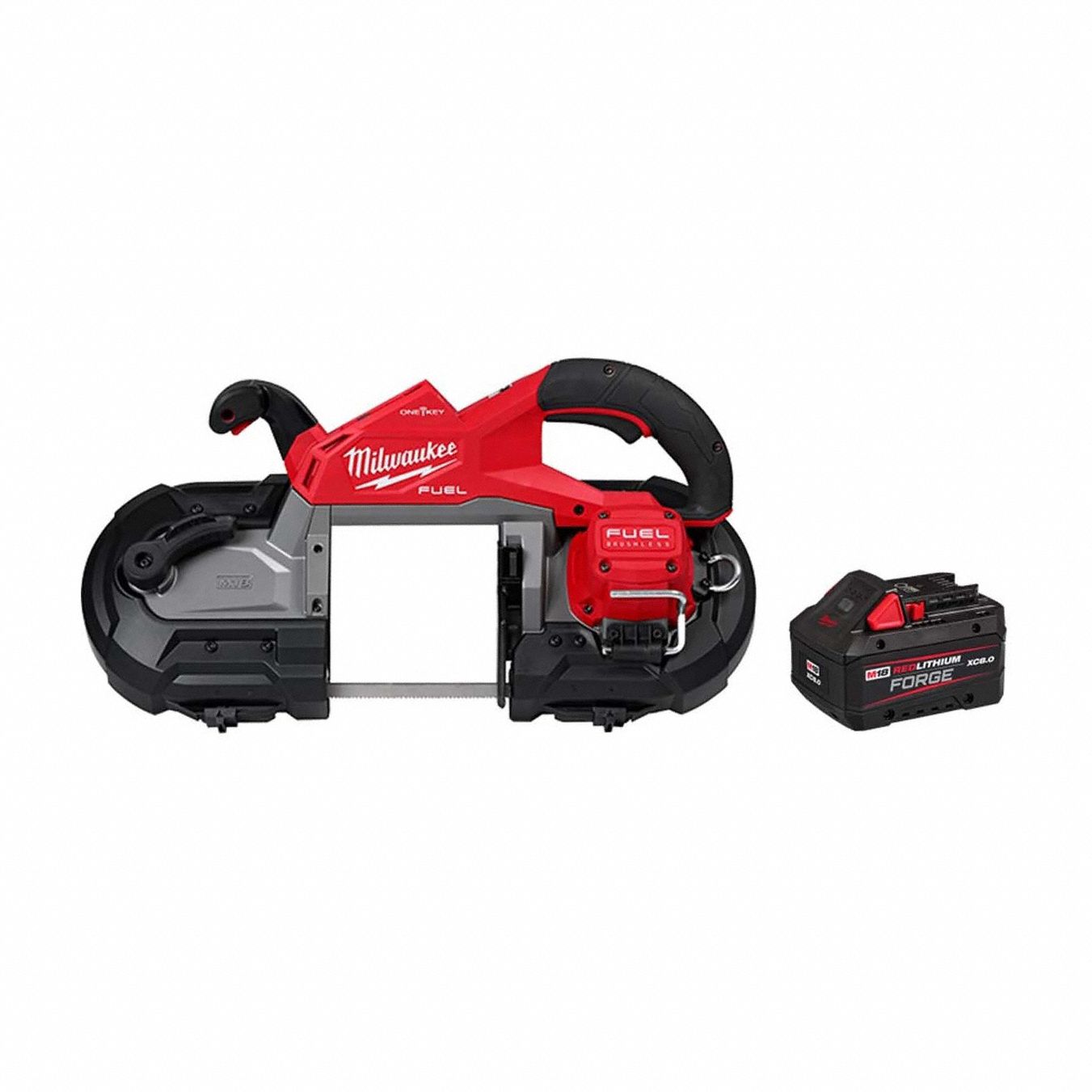 Band Saw Kit: 1 Battery, No Charger, 44 7/8 in Blade Lg, 5 in Cutting Lg - Max, Brushless