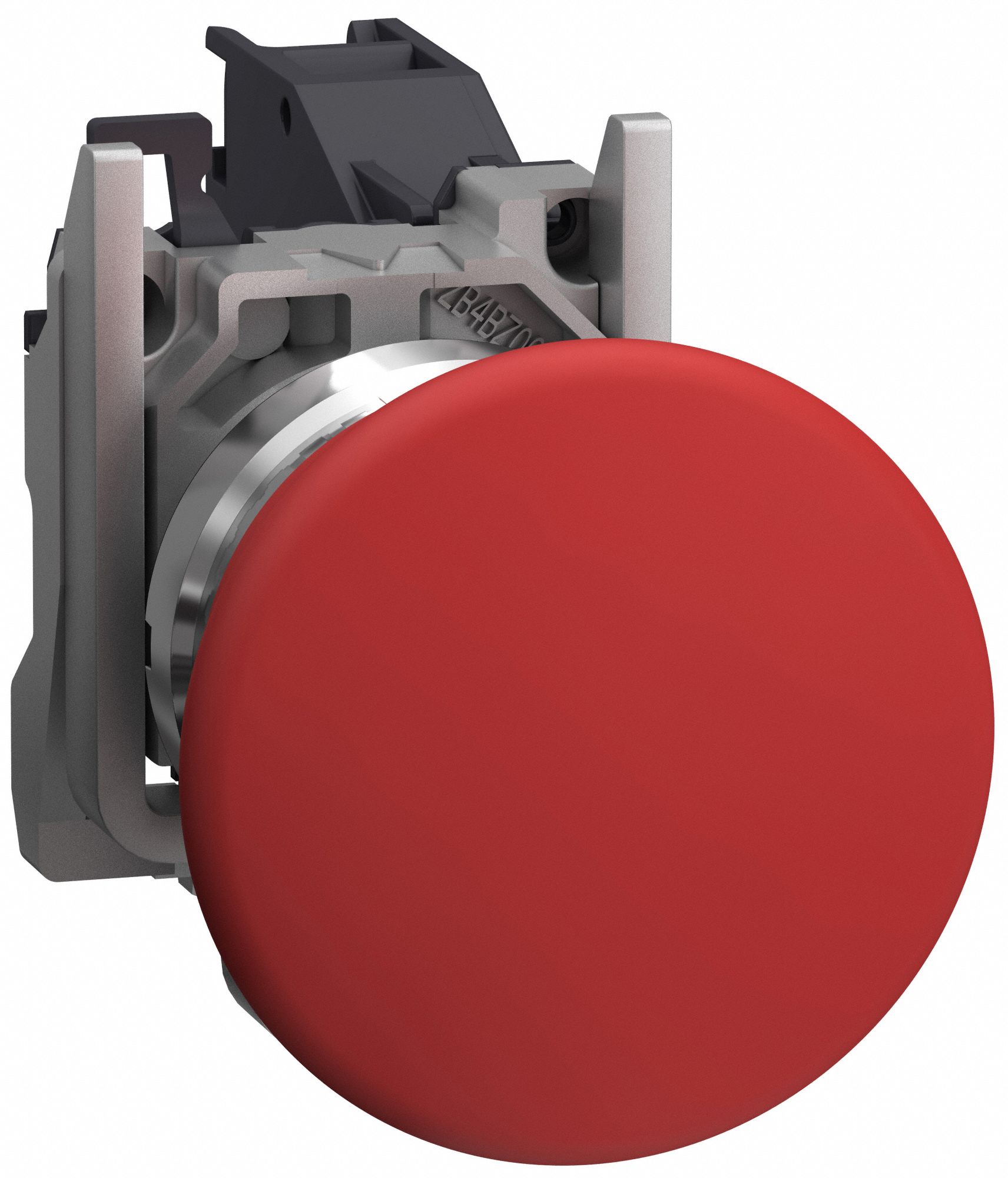 Mushroom Head Push Button: 22 mm, Metallic, Mushroom Head Profile, 1NC