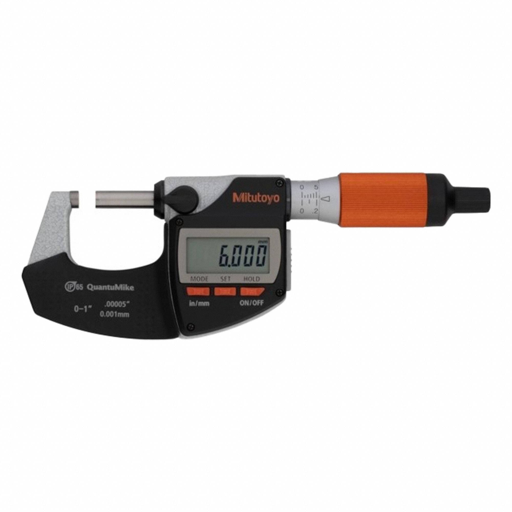 Calibrated Micrometer: 5 in to 6 in /127 mm to 152.4 mm, Inch/Metric, IP65
