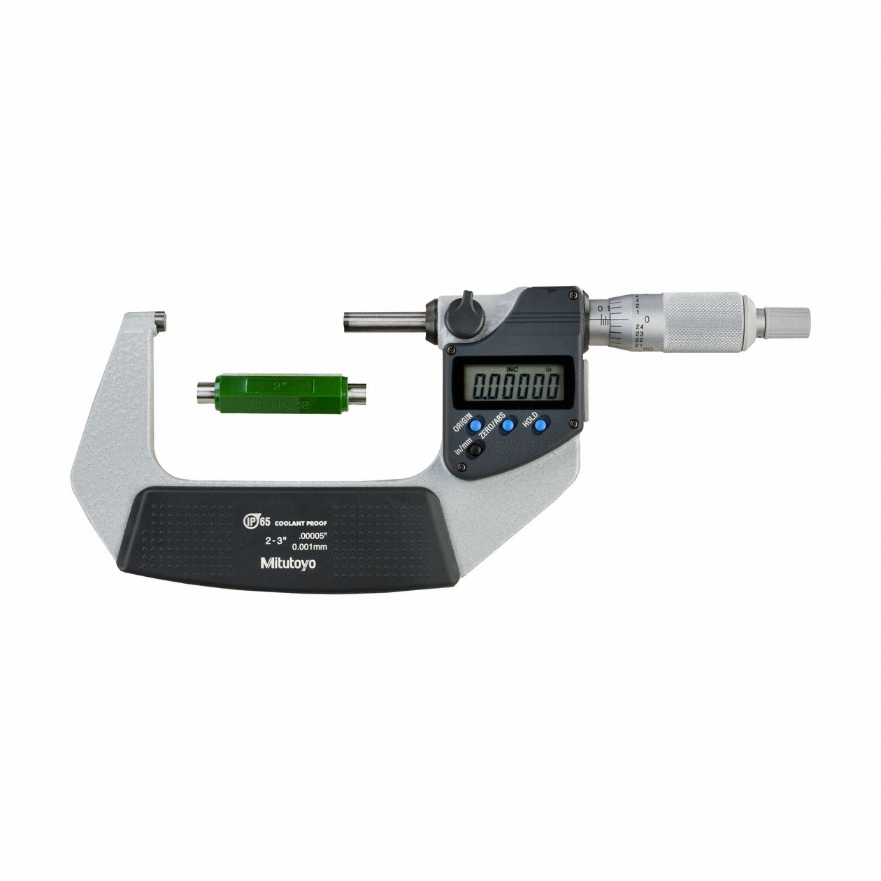 Calibrated Micrometer: 0 in to 1 in /0 mm to 25.4 mm, Inch/Metric, +/- 0.0001 in Accuracy