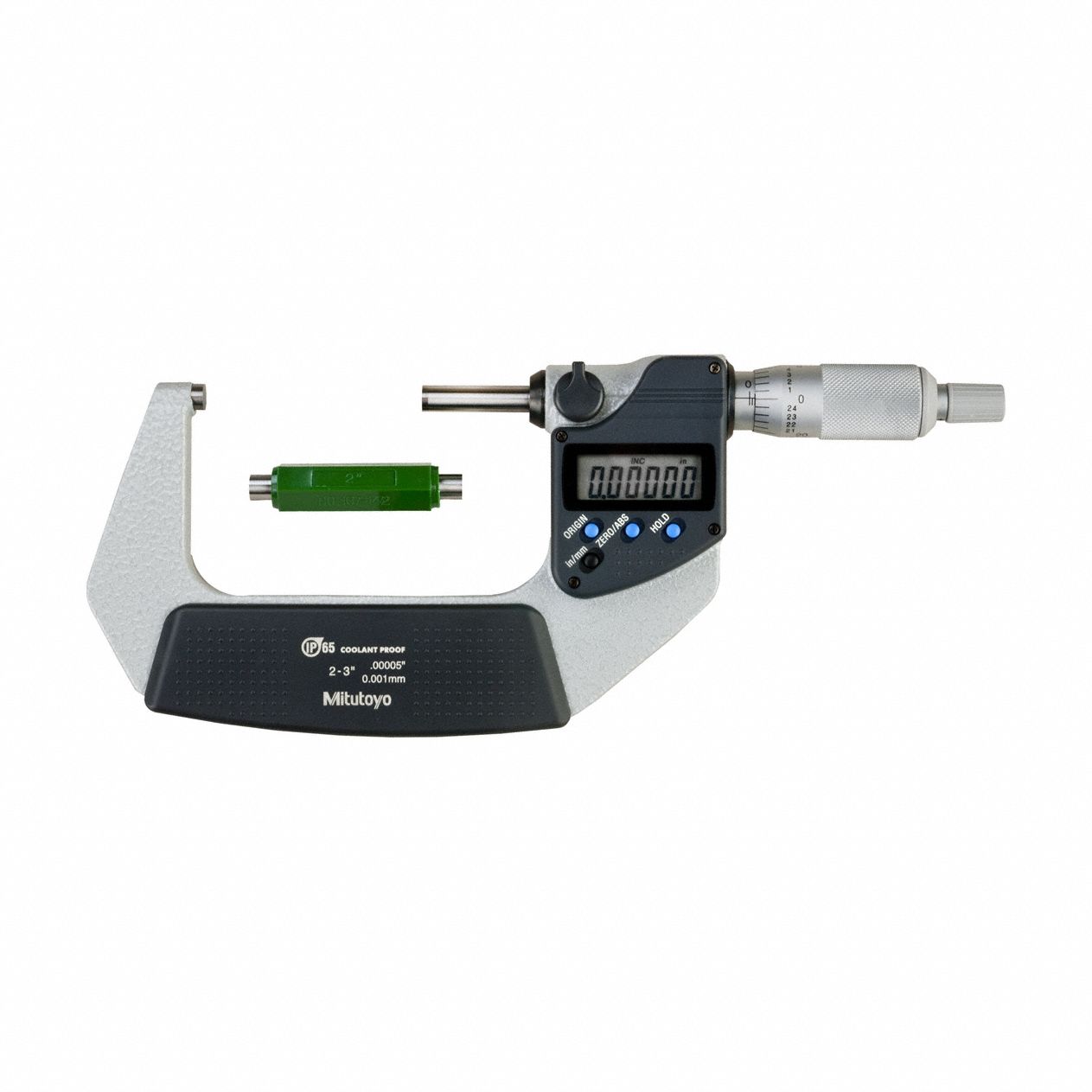 Calibrated Micrometer: 0 in to 1 in /0 mm to 25.4 mm, Inch/Metric, +/- 0.0001 in Accuracy