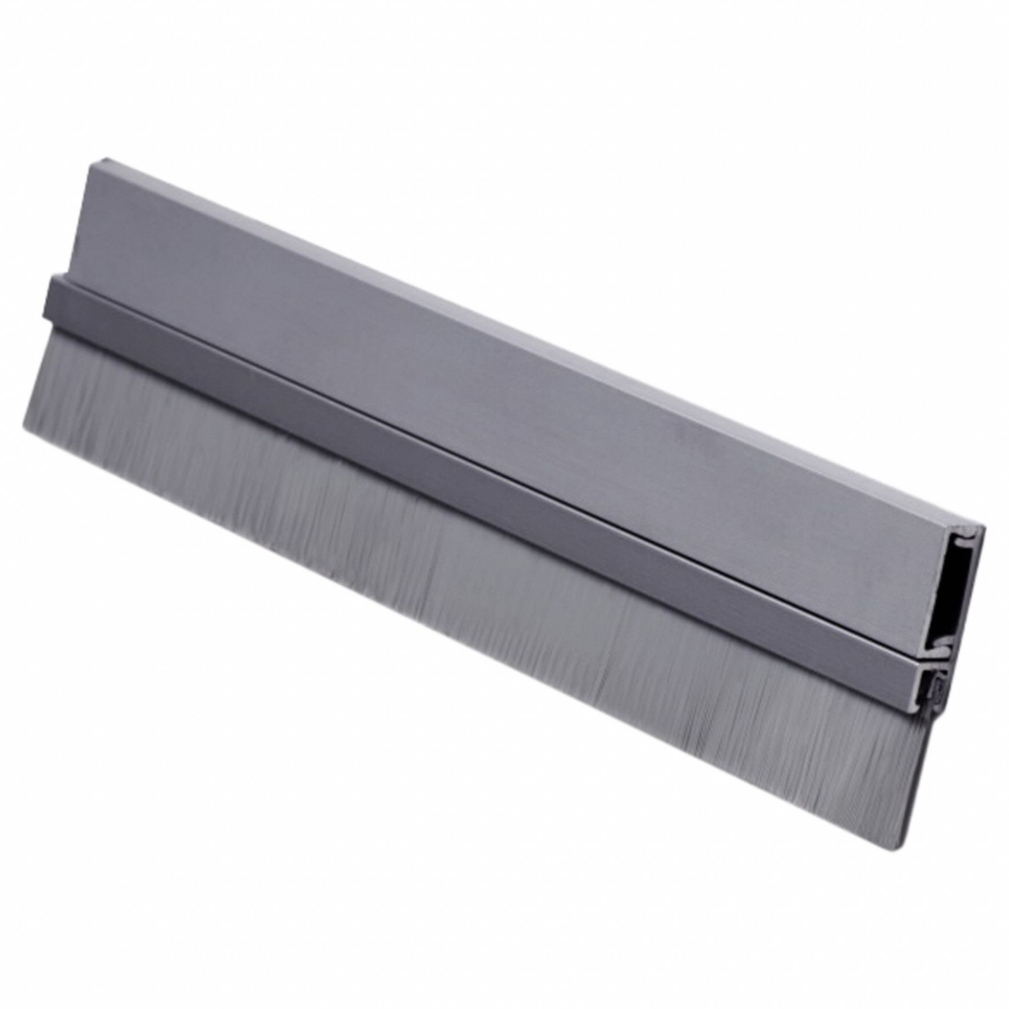 Door Weatherstripping: Brush Insert, Aluminum, 36 in Lg, 1 1/4 in Wd, Aluminum