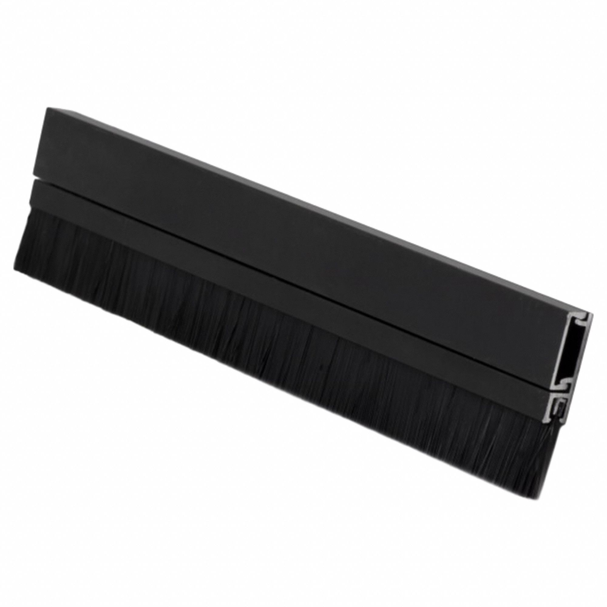 Door Weatherstripping: Brush Insert, Aluminum, 36 in Lg, 1/4 in Wd, Aluminum