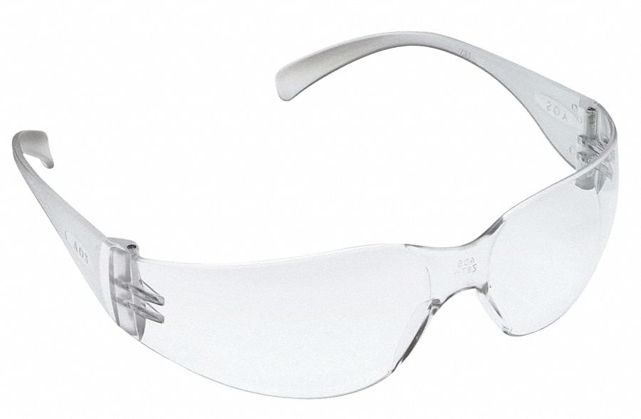 Safety Glasses, Clear, Hard Coat Len, PK100