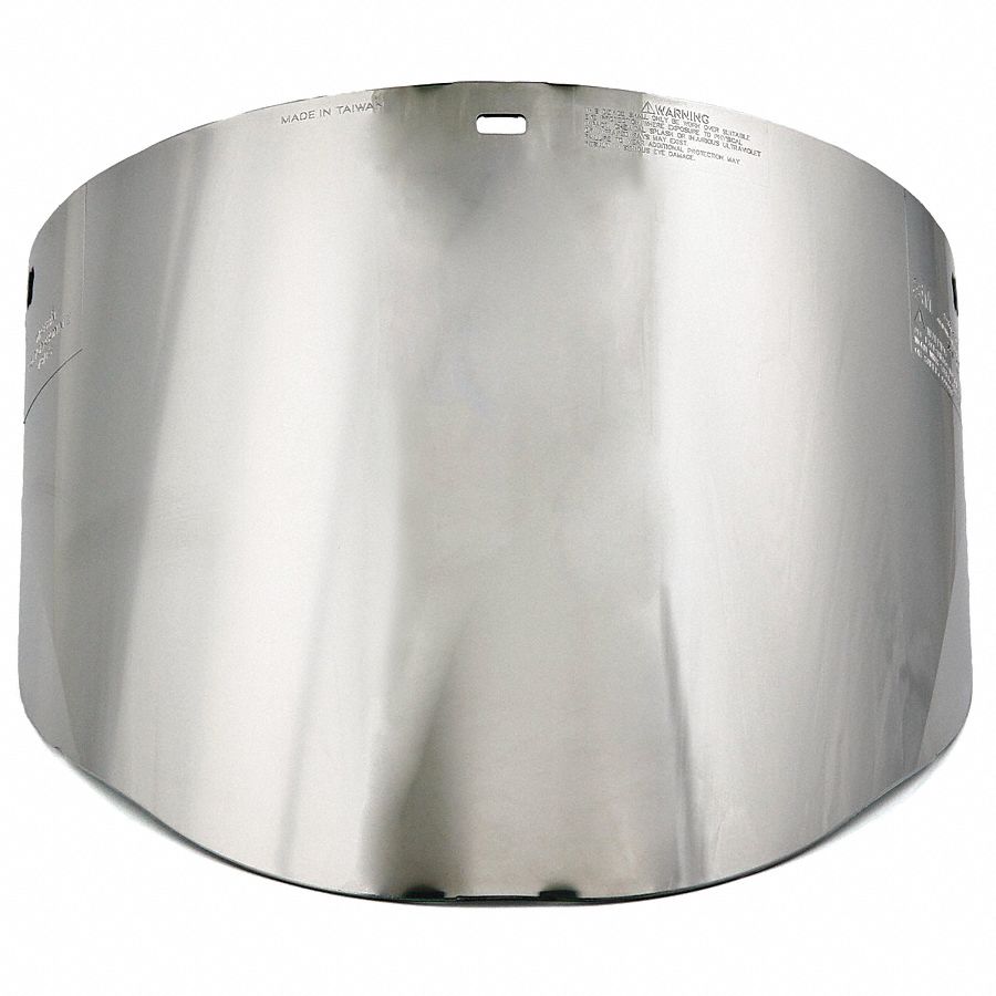 Face Shield Visor: 14 1/2 in Overall Wd, 9 in Overall Ht, 2 mm Overall Thick, Green, 10 PK