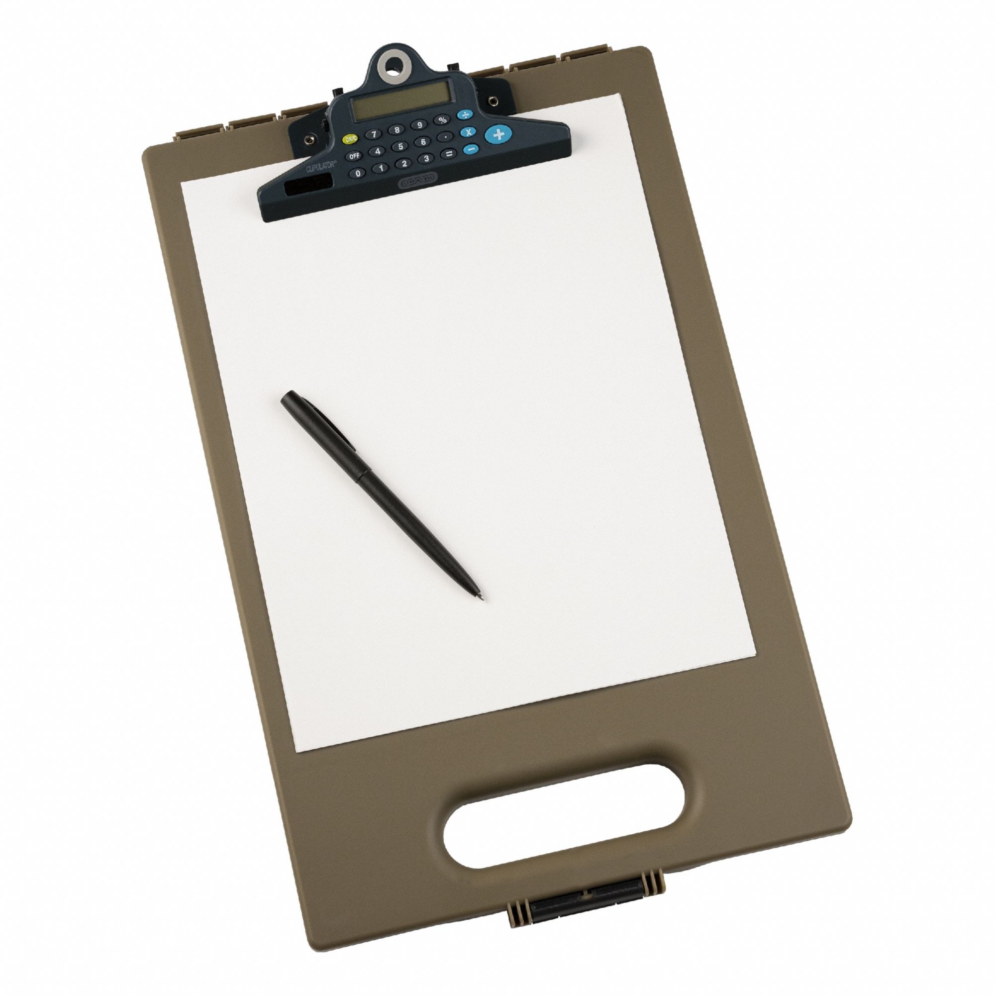 Storage Clipboard: Letter Paper Size Name, Polydura, 1 in Clip Capacity, 9 7/8 in Overall Wd, Tan