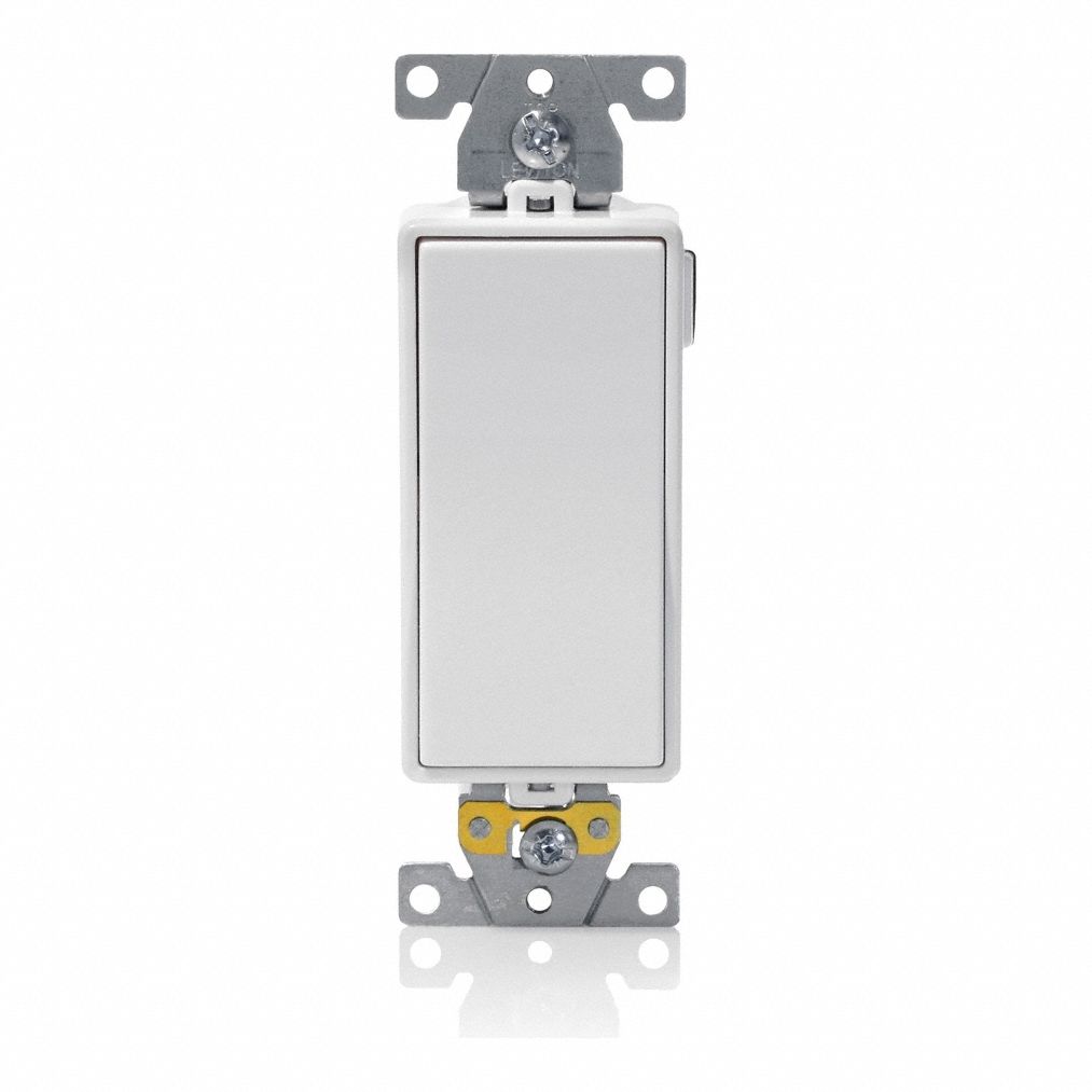 Wall Switch: Rocker Switch, 3-Way, White, 20 A, 120/277V AC, Snap-In Module, Illuminated