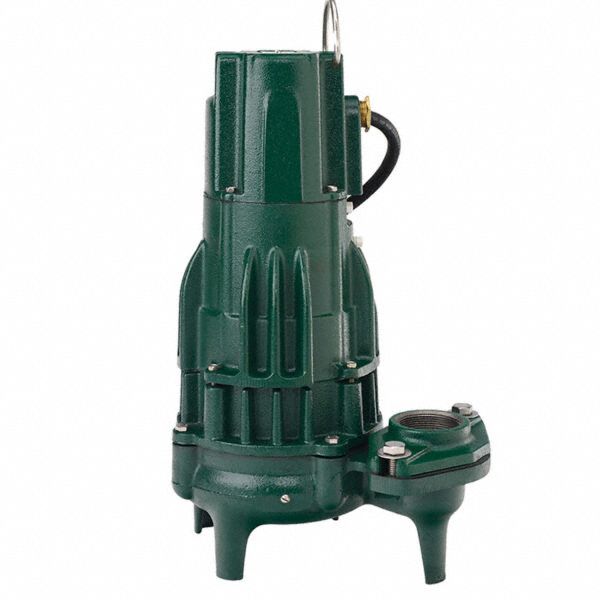 SEWAGE EJECTOR PUMP, CAST IRON, THREE PHASE, 2 HORSEPOWER, 460V AC, 199 GPM FLOW RATE AT 10 FT OF HEAD