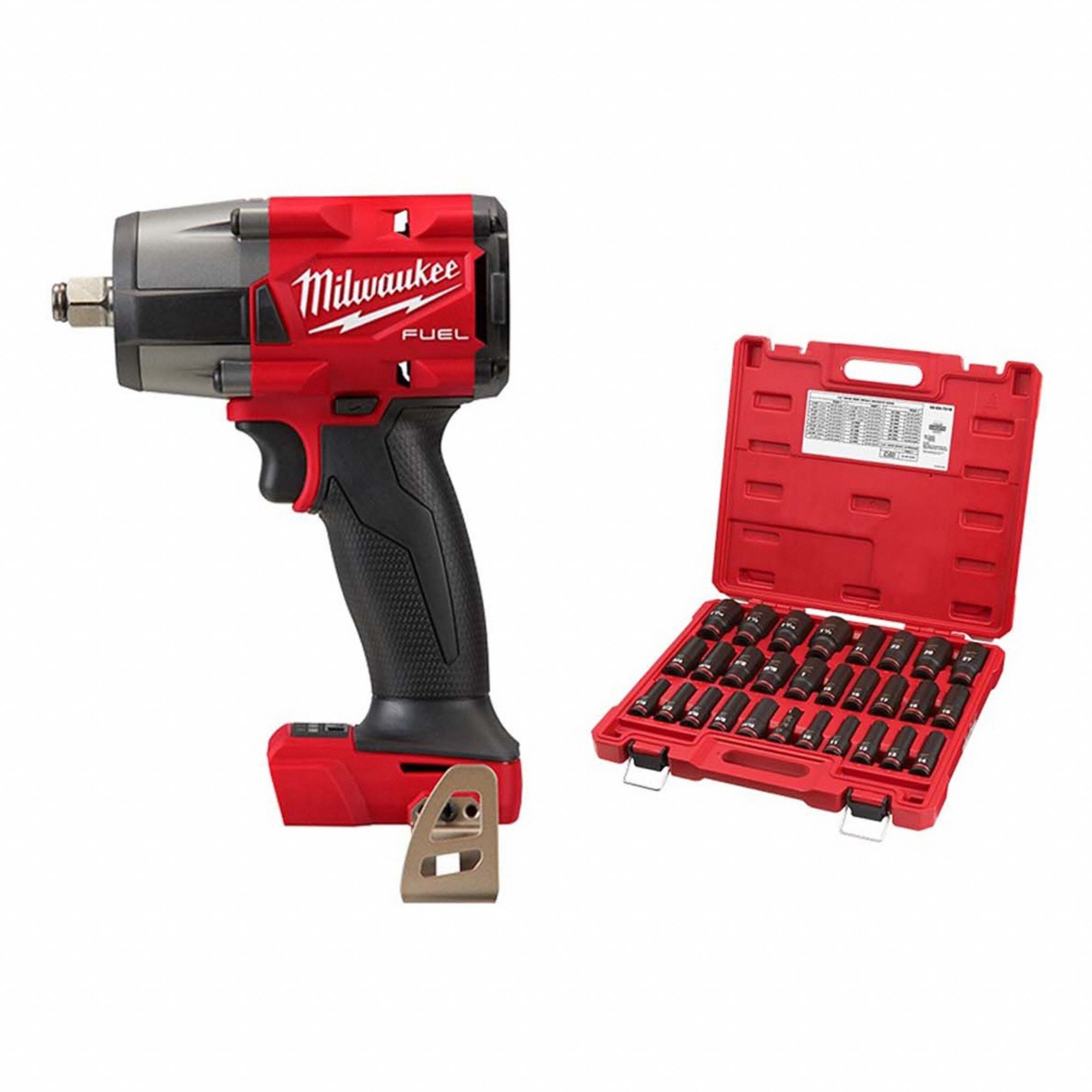 Impact Wrench Kit: 1/2 in Drive Size, 550 ft-lb Fastening Torque, Brushless, 18 V DC Volt