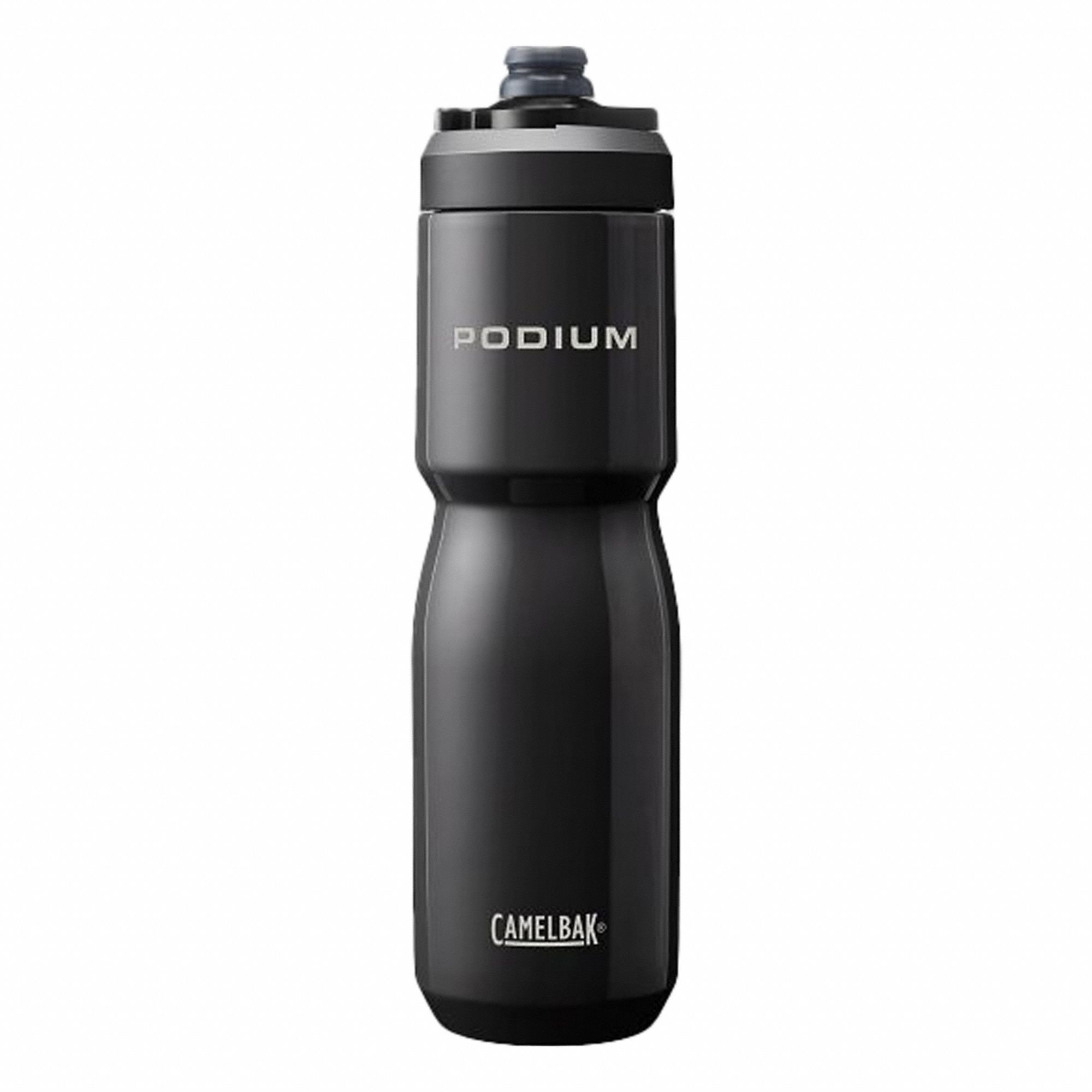 Bottle: 22 oz Capacity, Black, Stainless Steel, BPA-Free, 10 3/4 in Overall Ht, Bottle
