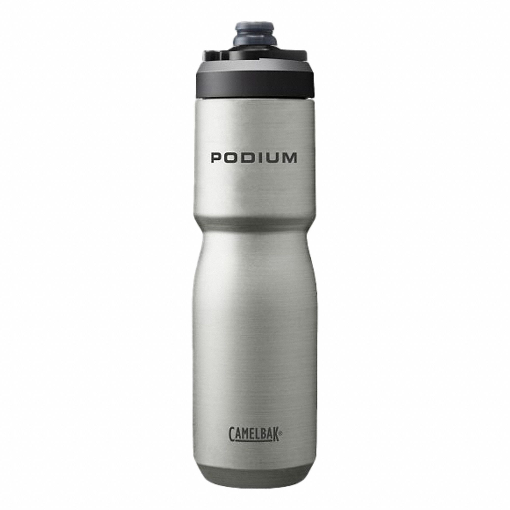 Bottle: 22 oz Capacity, Silver, Stainless Steel, BPA-Free, 10 3/4 in Overall Ht, Bottle