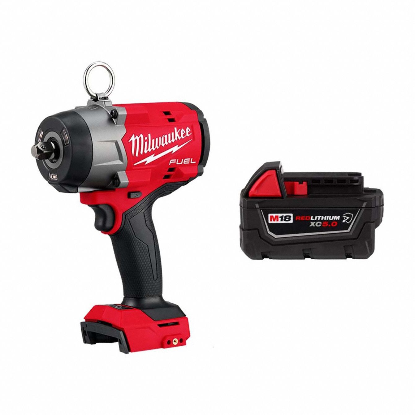 Impact Wrench Kit: 1/2 in Drive Size, 900 ft-lb Fastening Torque, Brushless, 18 V DC Volt