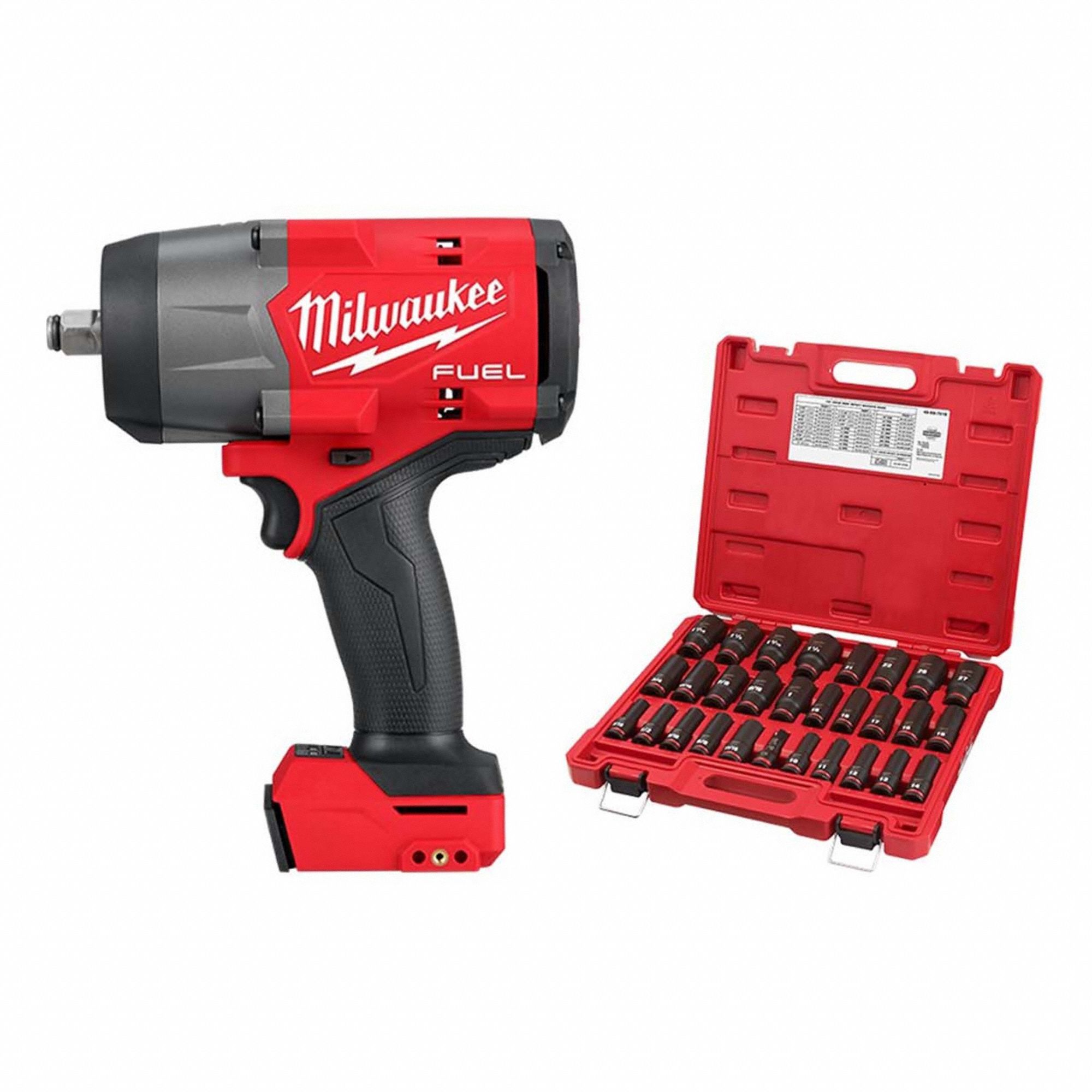 Impact Wrench Kit: 1/2 in Drive Size, 1, 200 ft-lb Fastening Torque, Brushless, M18 FUEL™