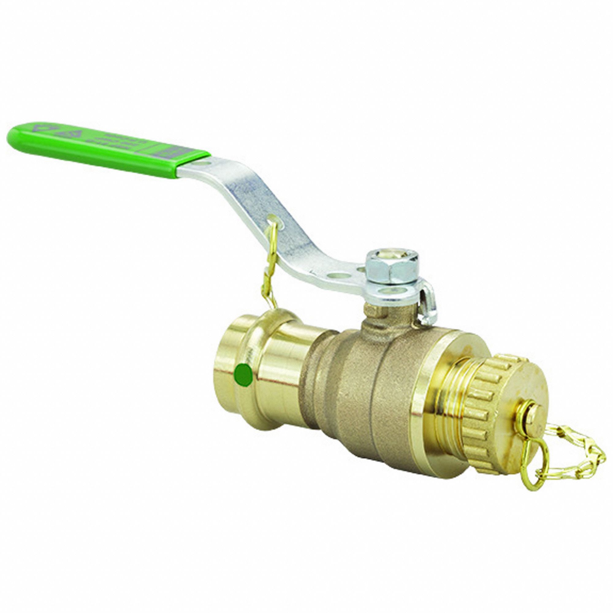 Manual Two-Way Ball Valve: 3/4 in Size, Bronze, Straight, Press x MGHT, Two-Piece