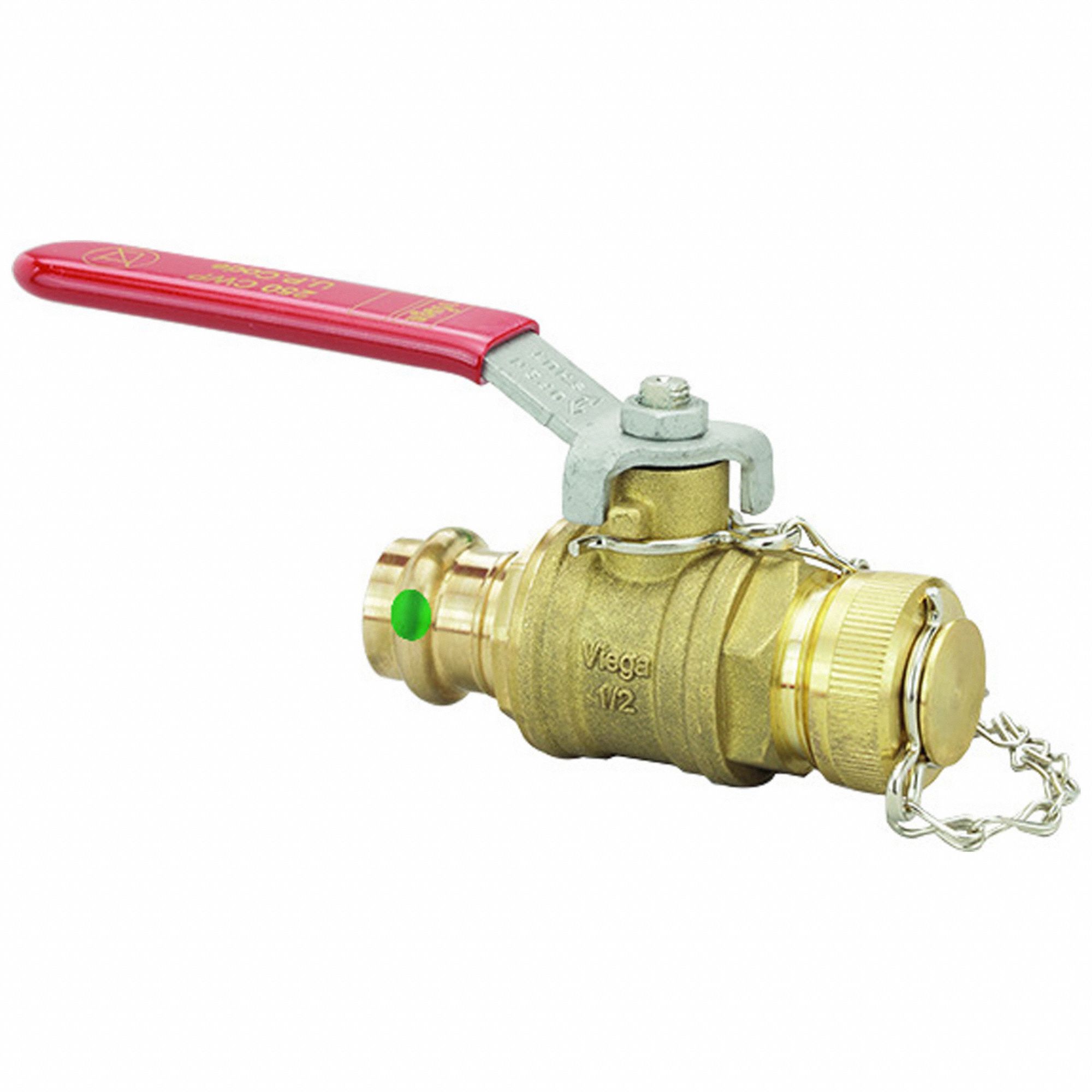 VIEGA PROPRESS, 1/2 in Size, Brass/Bronze, Manual TwoWay Ball Valve