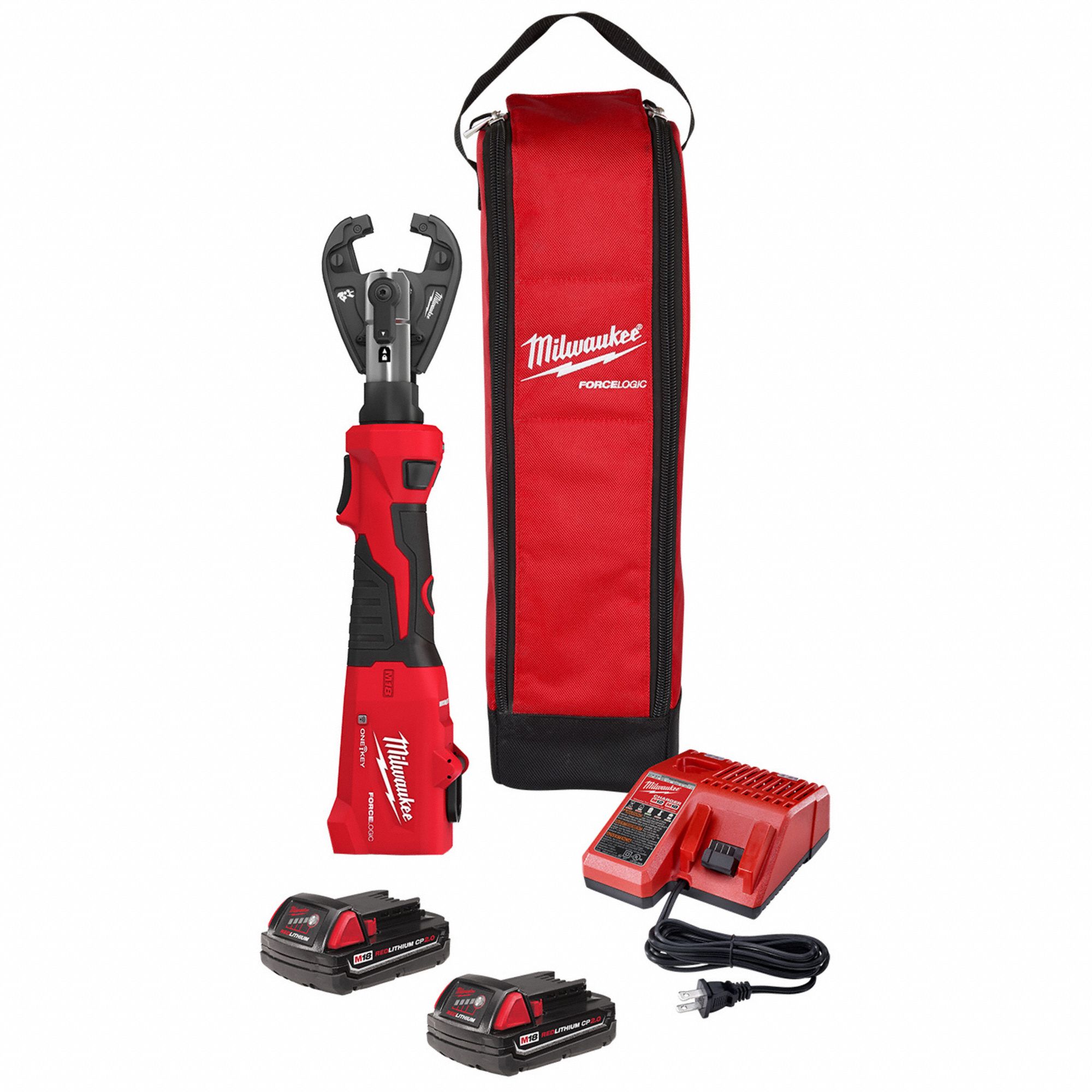 Cordless Crimping Tool Kit: 18 V, Die Head, 750 kcmil Max Copper, For Kearney Dies, Inline