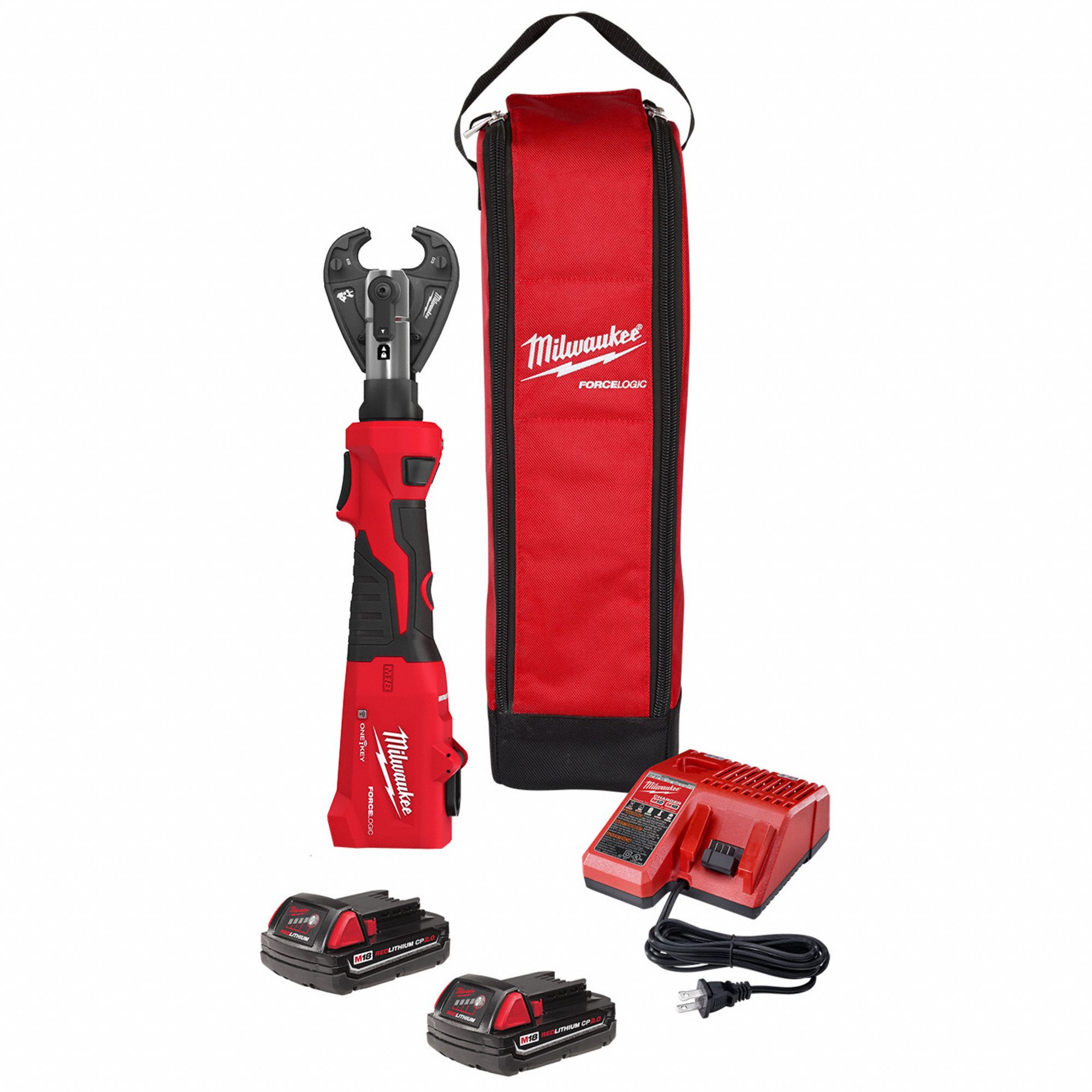 Cordless Crimping Tool Kit: 18 V, Die Head, 750 kcmil Max Copper, For W Dies, Scissor Head