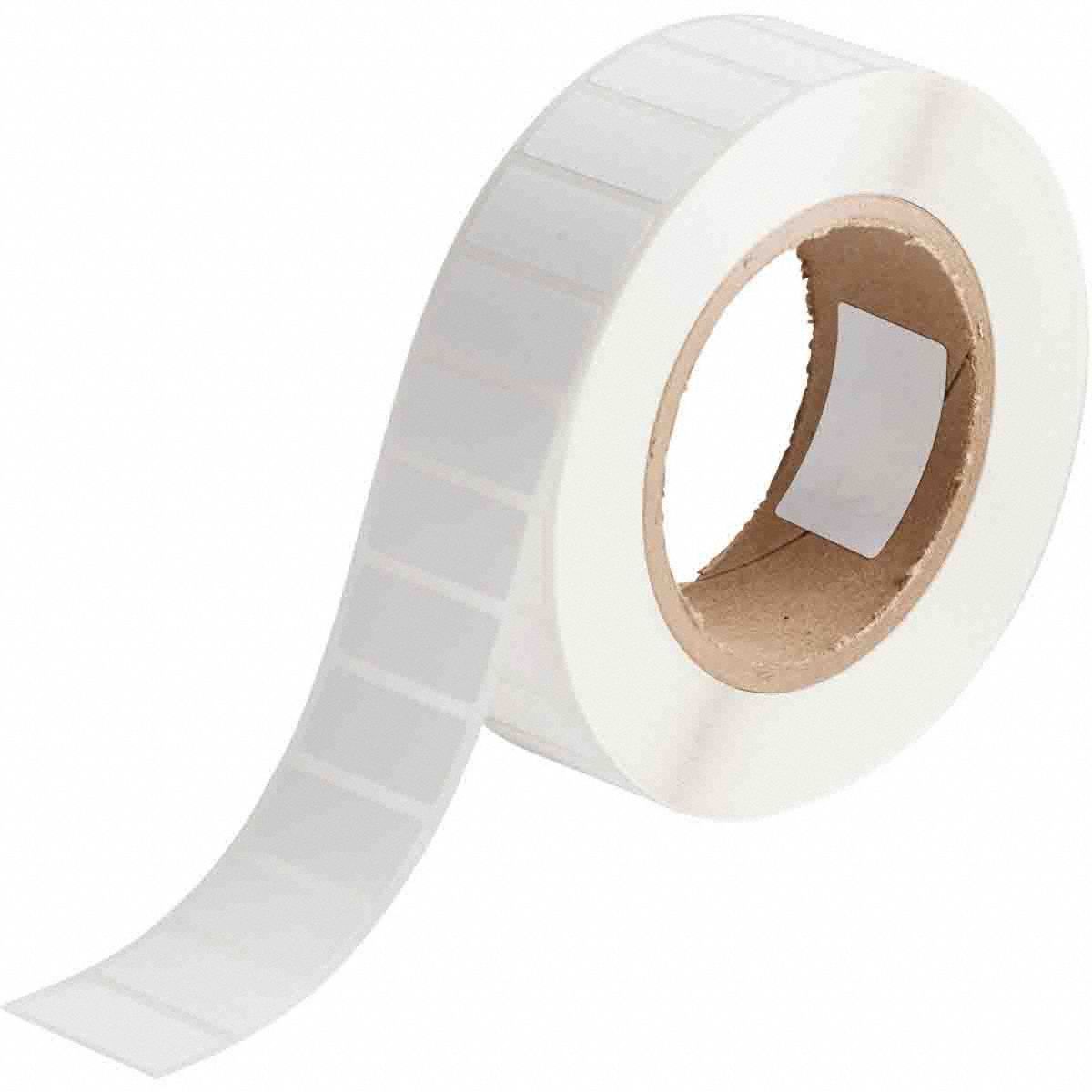 Pre-Cut Label Stock Roll: Rectangle, 39/64 in x 1 19/64 in, 19/32 in, White, 1.0 mL Vial/Tube Size