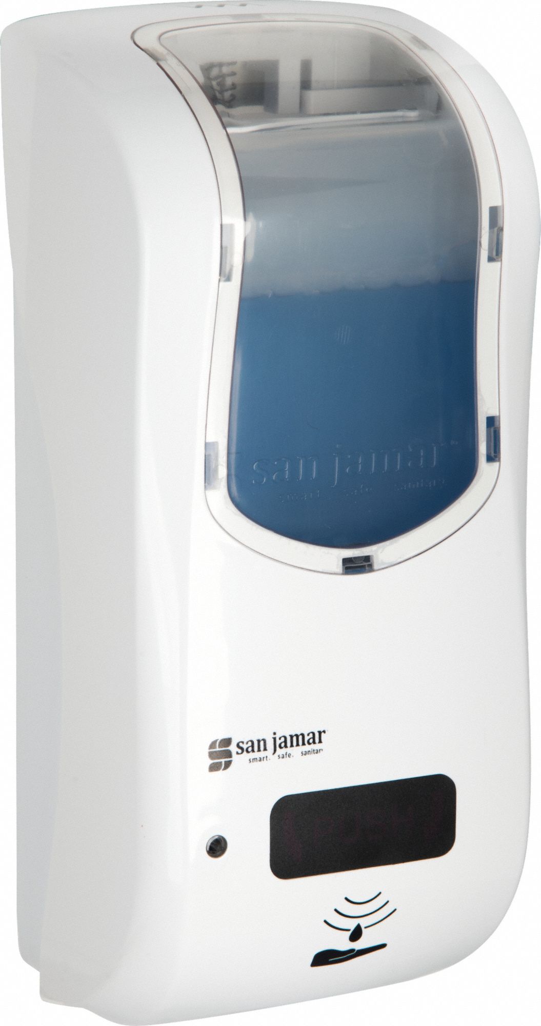 Soap/Sanitizer Dispenser: Auto, 900 mL Refill Size, Liquid, Clear/White, High Gloss