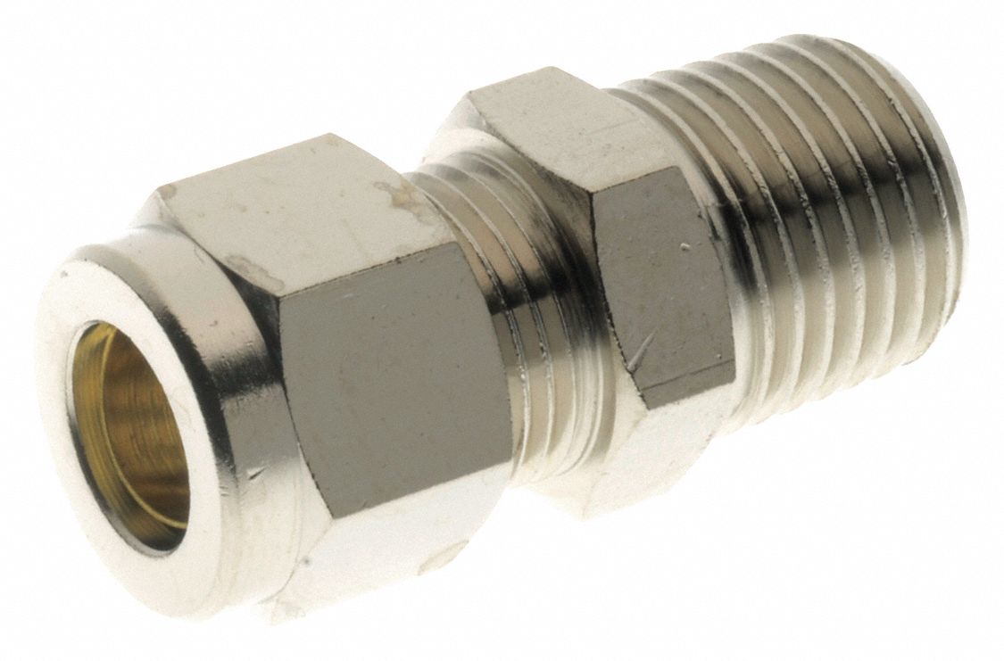 Compression Fitting Adapter, 8mmx1/8M, PK5