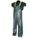 PVC RAIN BIB PANTS, POLYESTER/PVC, 3XL, GREEN, 33½ X 45, OIL RESISTANT