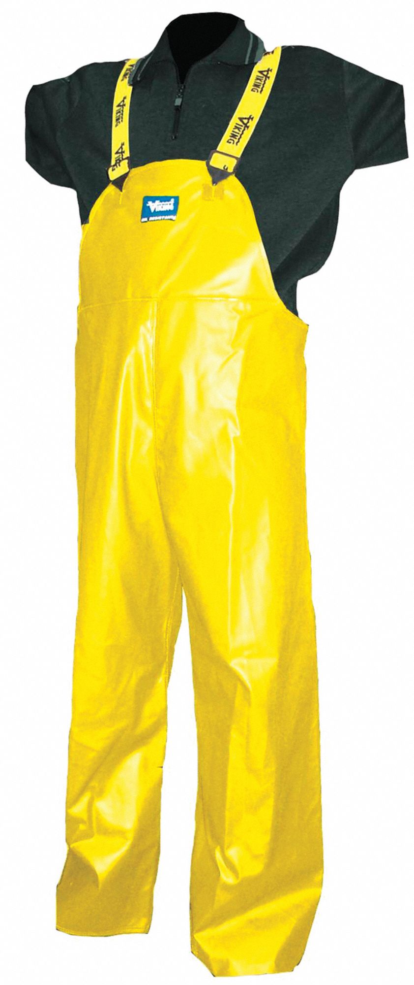 PVC RAIN BIB PANTS, POLYESTER/PVC, S, YELLOW, 31 X 30