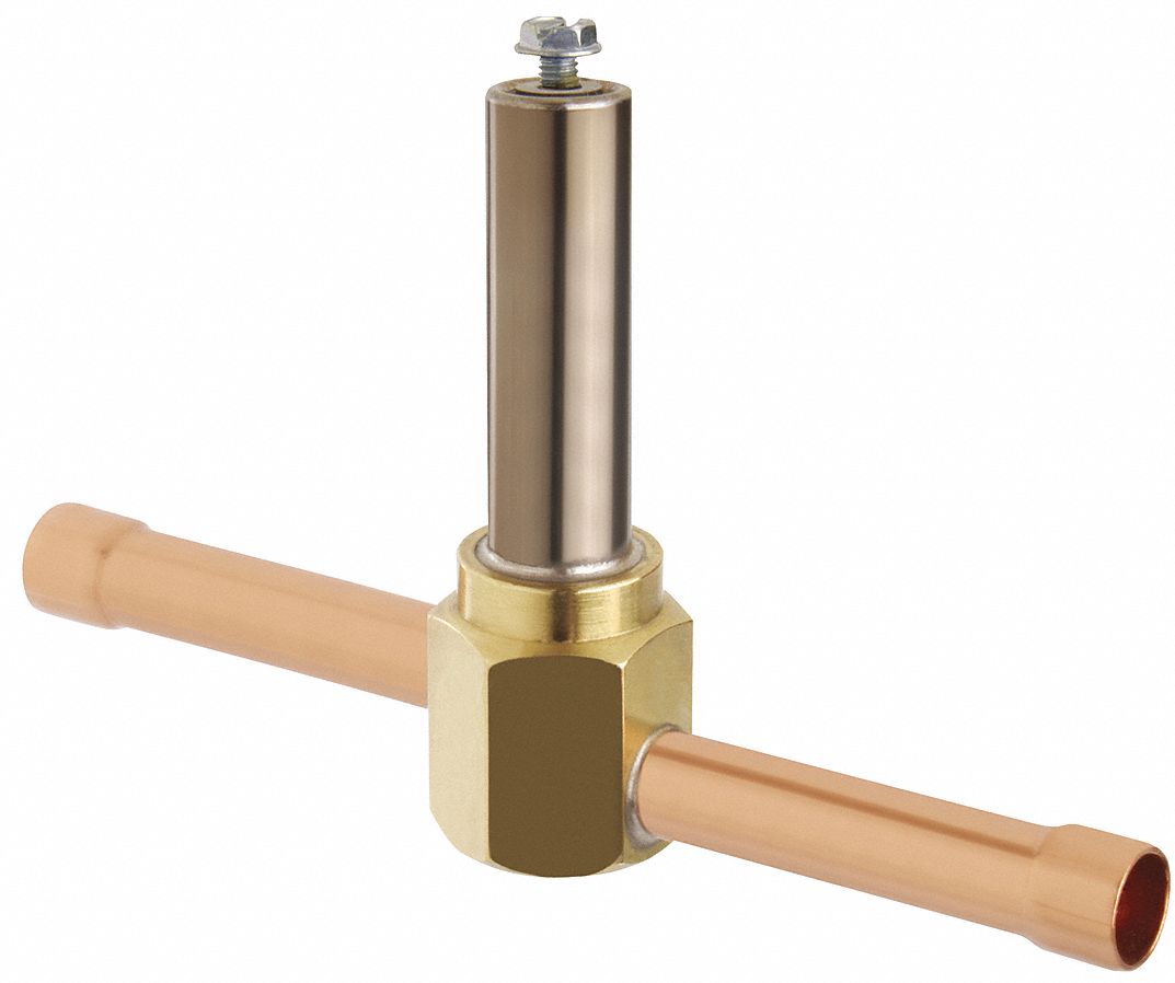 Refrigerant Solenoid Valve: 3/8 in Female Sweat, 0.2 in Port Size, Normally Closed, 2-Way