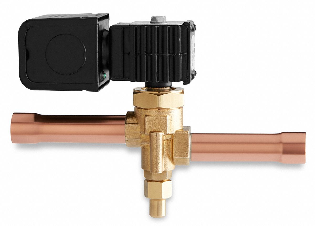 Refrigerant Solenoid Valve: 5/8 in Female Sweat, 0.3 in Port Size, Normally Closed, 2-Way