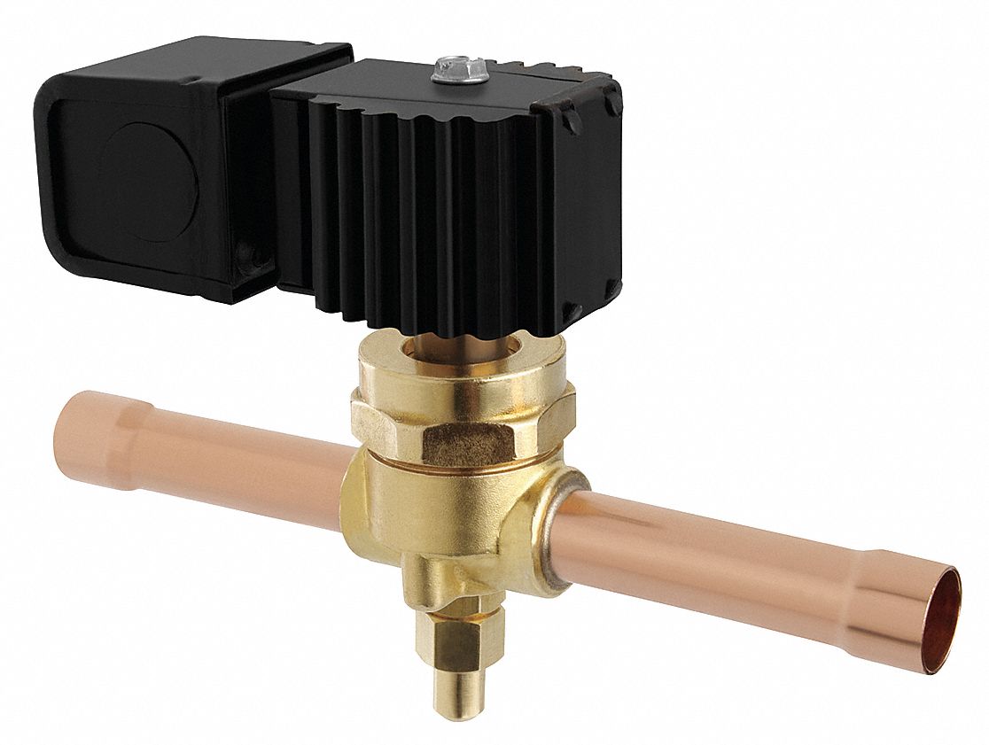Refrigerant Solenoid Valve: 7/8 in Female Sweat, 0.4 in Port Size, Normally Closed, 2-Way