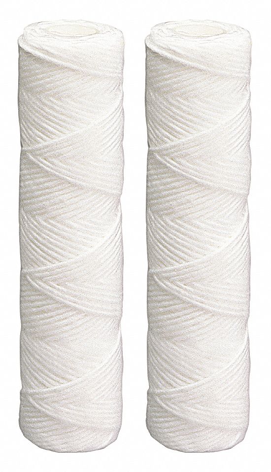 Water Filter Cartridge: 10 micron, String Wound, 4 gpm, Polyester, 1 PR