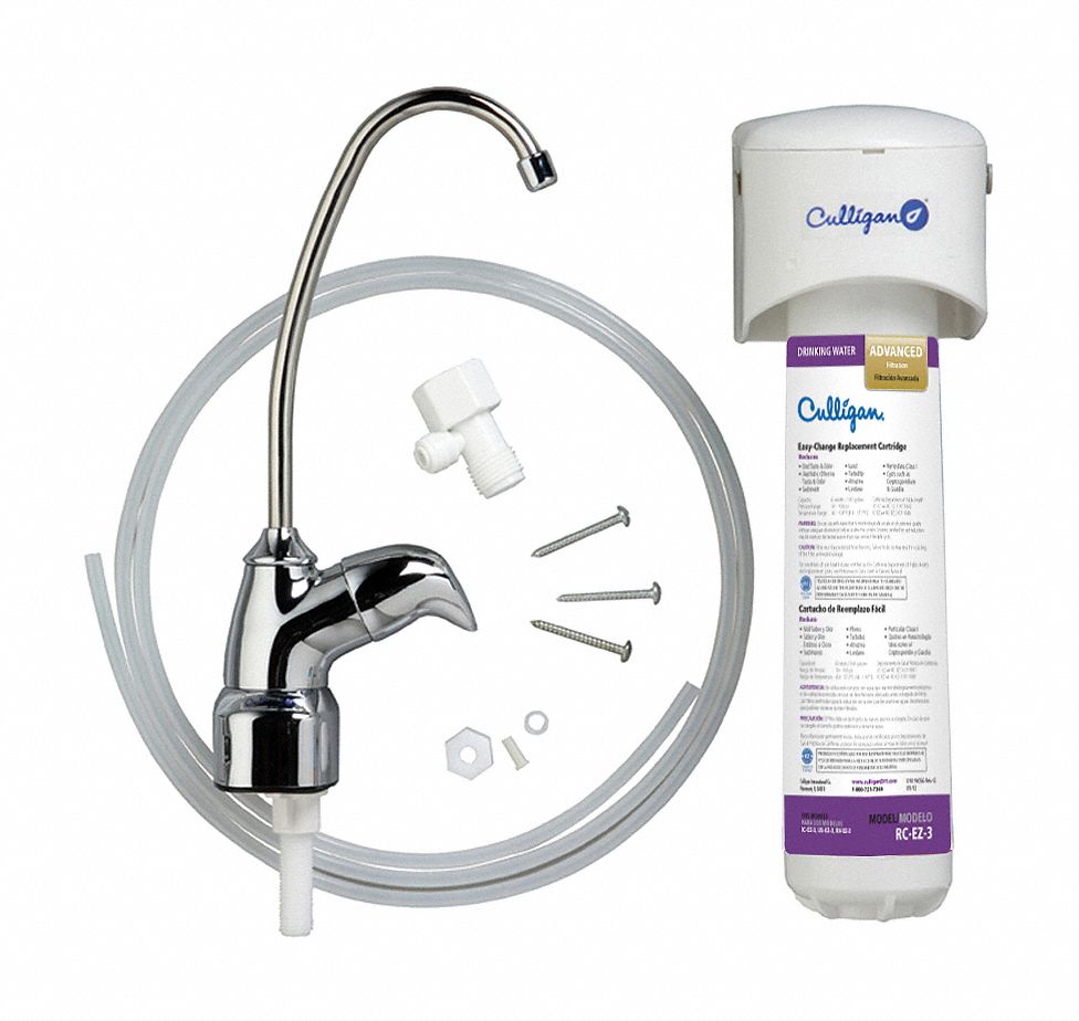 CULLIGAN 1/4 in NPT Polypropylene Water Filter System, 0.5 gpm, 100 psi 29AH54USEZ3 Grainger