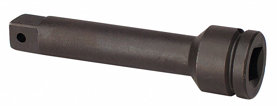 Impact Socket Extension: 3/4 in Input Drive Size, 3/4 in Output Drive Size, Black Oxide
