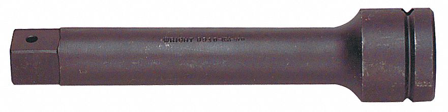Impact Socket Extension: 1 in Input Drive Size, 1 in Output Drive Size, 10 in Overall Lg