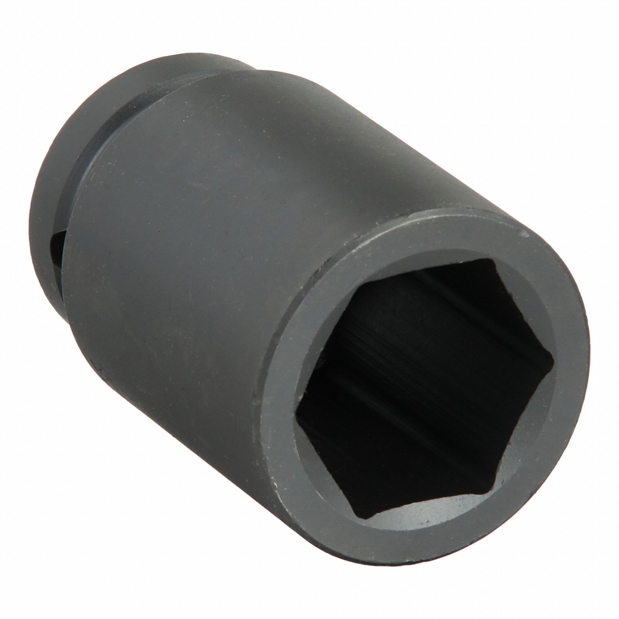 Impact Socket: 1 in Drive Size, Metric, 46 mm Socket Size, 6-Point, Deep, Black Oxide