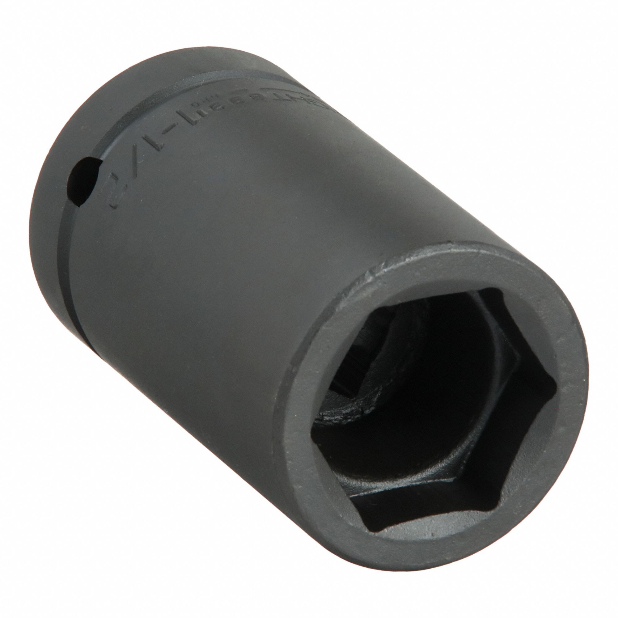 Budd Wheel Socket: 1 in Drive Size, 3/4 in Socket Size, 6-Point, Std, Black Oxide, SAE