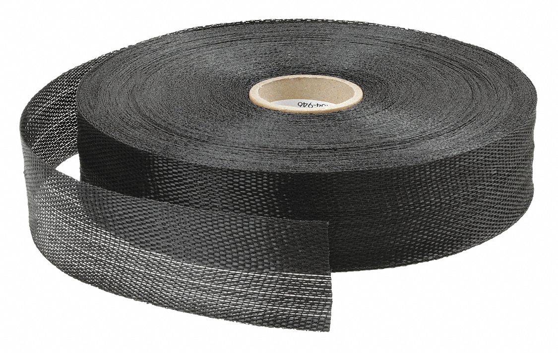 Woven Duct Strap, 1-3/4 in, 300 ft, Black: Ducting Components