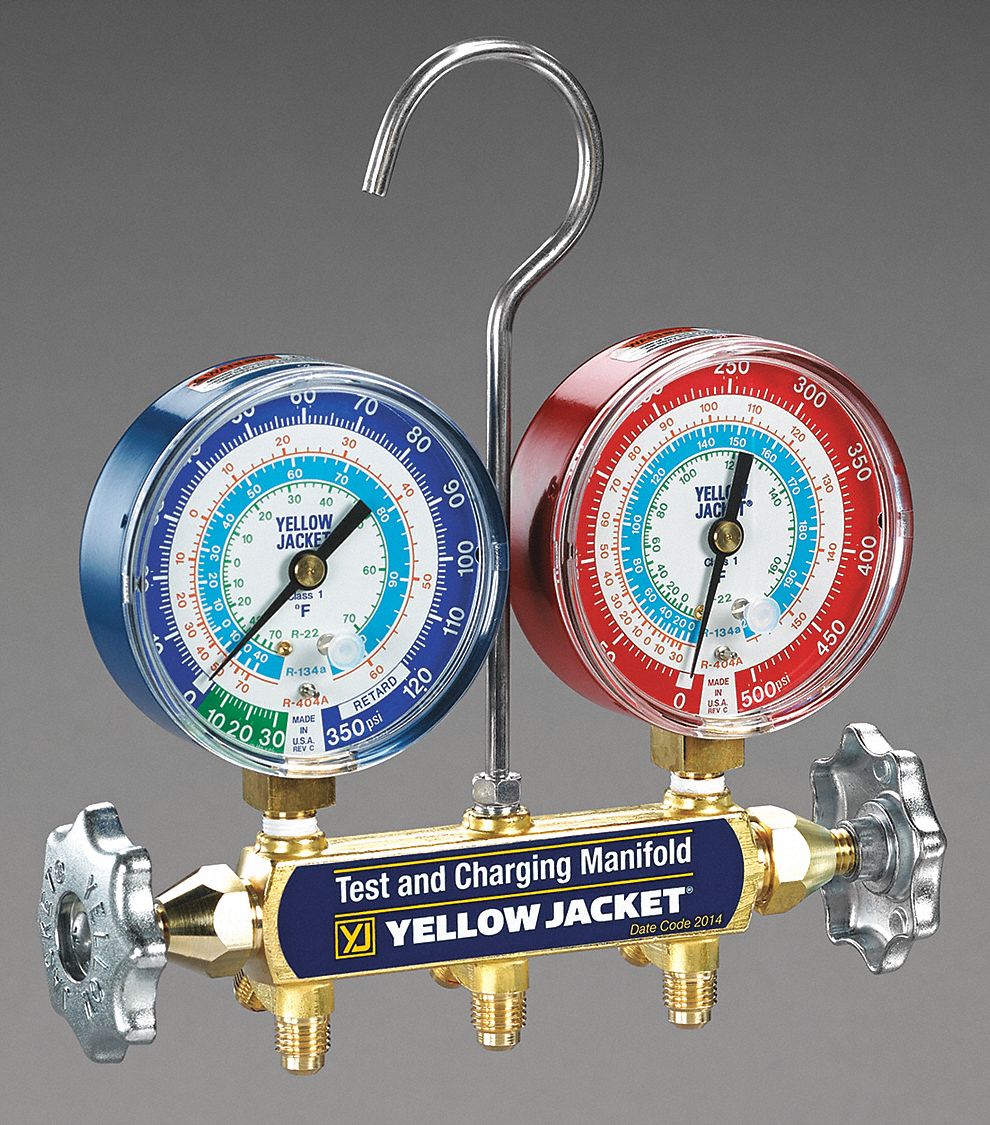 RITCHIE YELLOW JACKET 49160 80MM BLUE R410A COMP GAUGE 