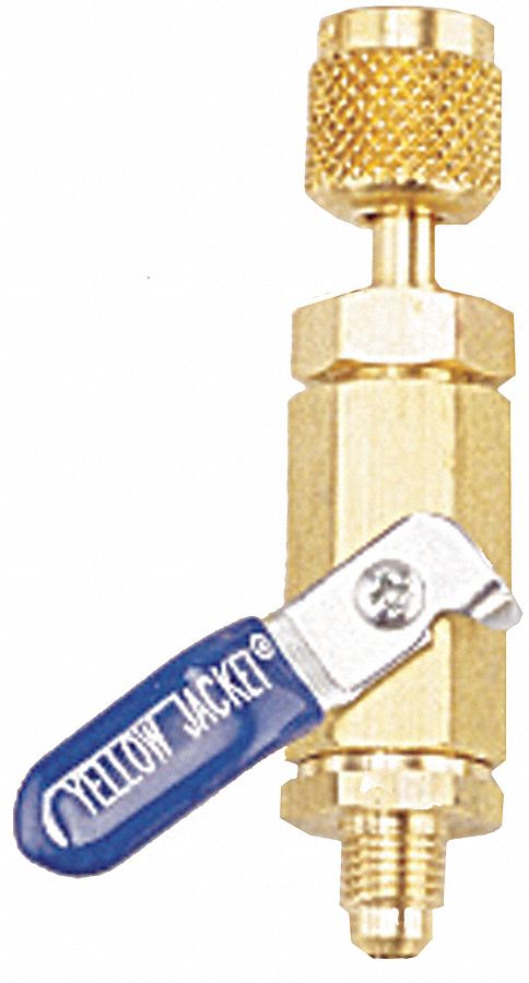 COMPACT BALL VALVE ADAPTER, 0 ° , BRASS, ¼ IN, 800/4000 PSI, FOR CHARGING/RECOVERY