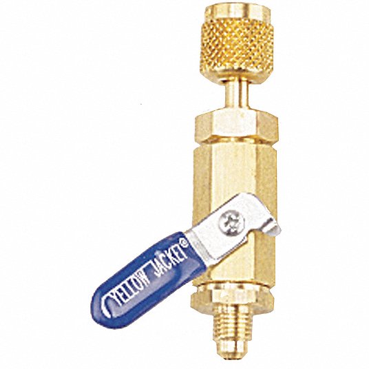 Ball Valve Adapter: 1/4 in Male x 1/4 in Female Connection Size, 0° Angle,  Gold