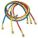 HOSE, RUBBER/BRASS, 60 IN, ¼ IN FEMALE, 800/4000 PSI, 45 ° , BLUE/RED/YLW, FOR R-410A