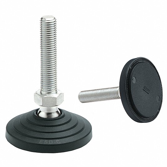 3.96 Height 3.96 Height 3584 lb M12 Thread Size Pack of 4 AISI 304 Nut AISI 303 Base and Ball Joint with Threaded Stem Elesa 402660 Stainless Steel Leveling Element Max Static Load