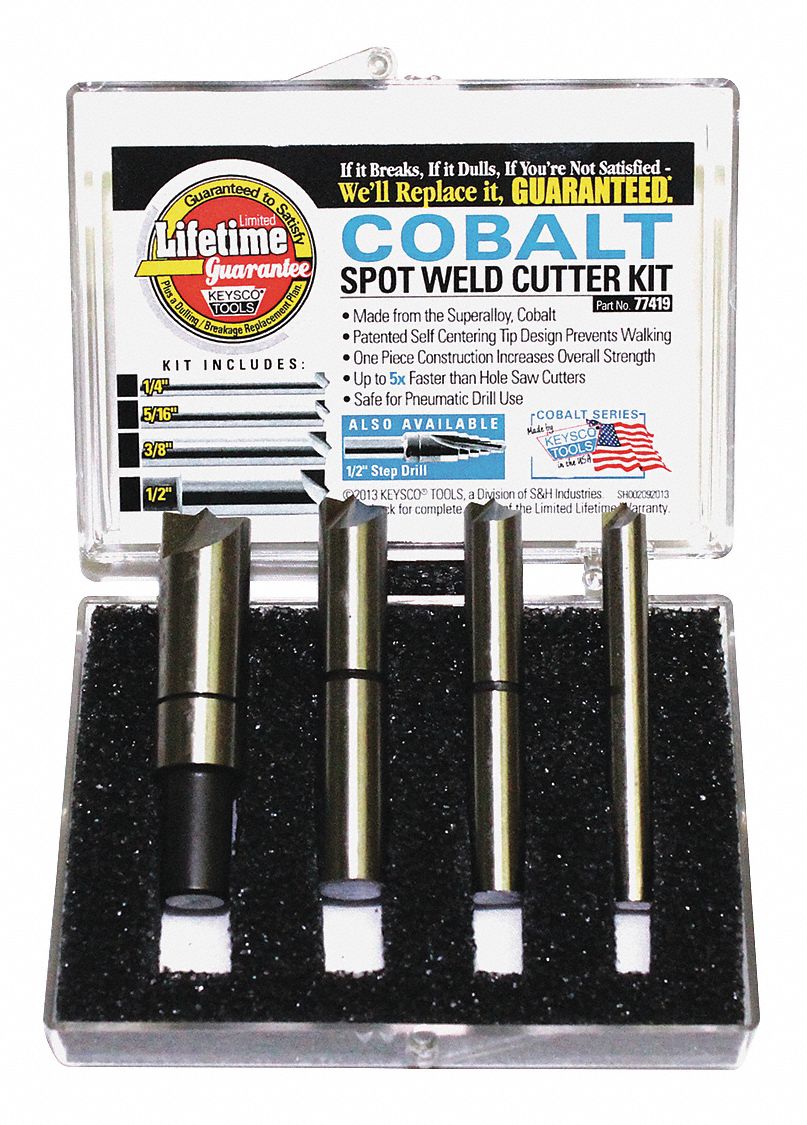 SPOT WELD CUTTER SET, COBALT, 4-PIECE