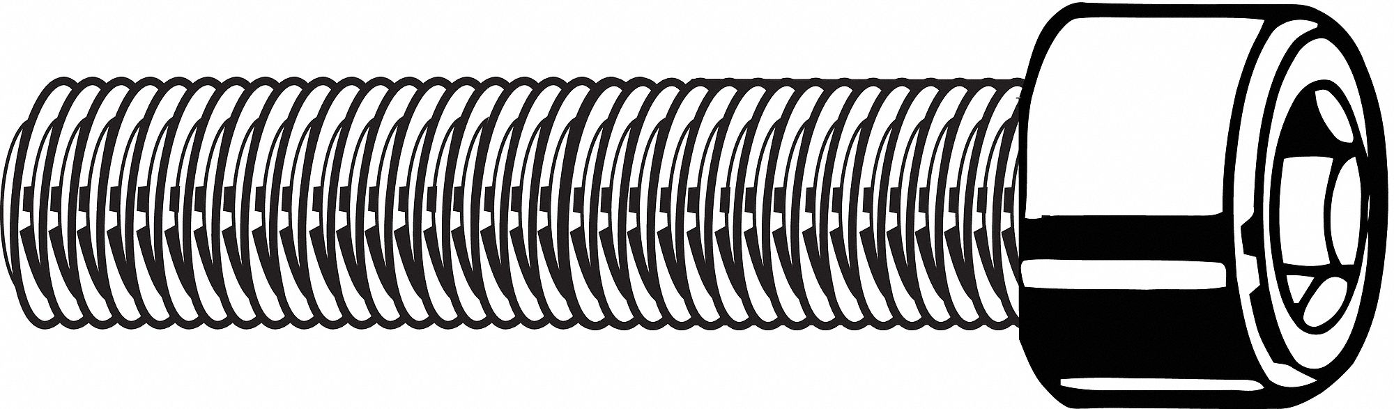 Cylindrical,  Socket Head Cap Screw,  1/4"-28,  Steel,  Alloy Steel,  Black Oxide,  1 1/4 in Length