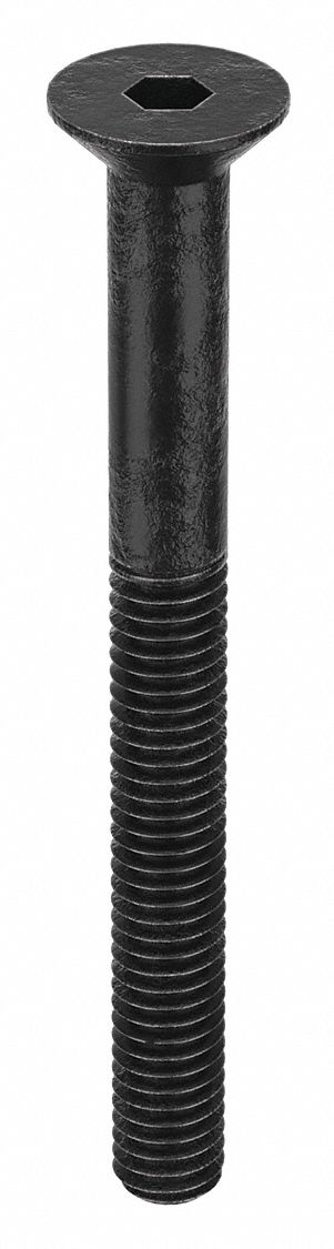 Socket Flat Head Screw: M4x0.70 Thread Size, 40 mm Lg, Flat, Black Oxide, Alloy Steel, 100 PK