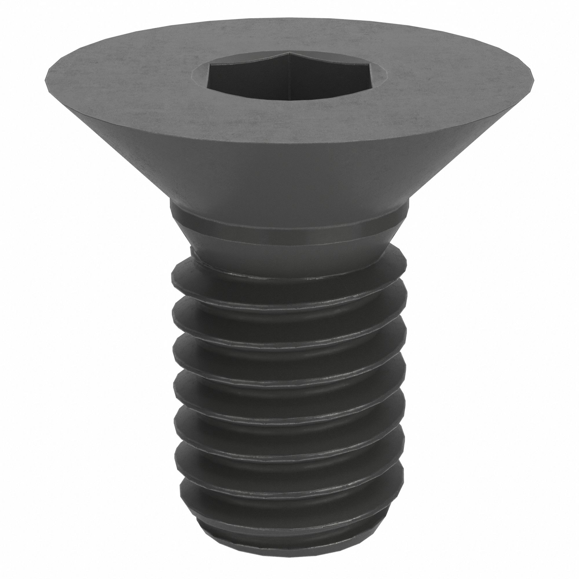 Socket Flat Head Screw: M3x0.50 Thread Size, 6 mm Lg, Flat, Black Oxide, Alloy Steel, 100 PK