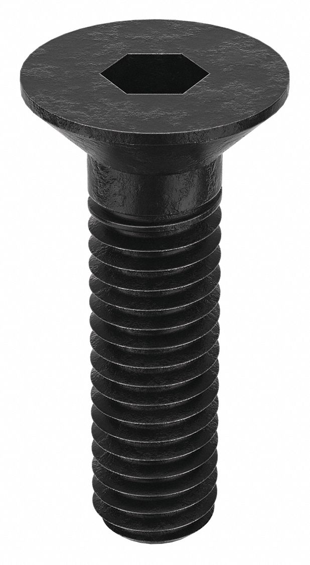 Socket Flat Head Screw: M3x0.50 Thread Size, 10 mm Lg, Flat, Black Oxide, Alloy Steel, 100 PK