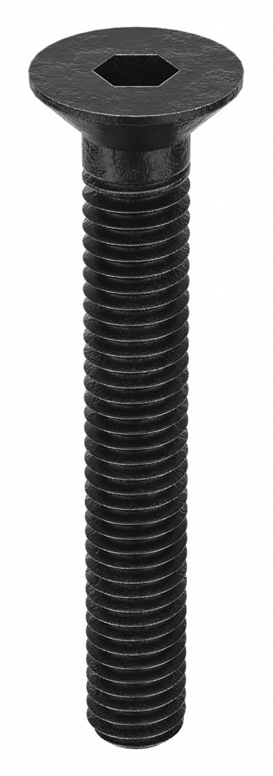 Socket Flat Head Screw: M3x0.50 Thread Size, 20 mm Lg, Flat, Black Oxide, Alloy Steel, 100 PK