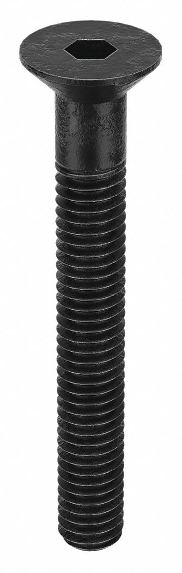 Socket Flat Head Screw: M4x0.70 Thread Size, 30 mm Lg, Flat, Black Oxide, Alloy Steel, 100 PK