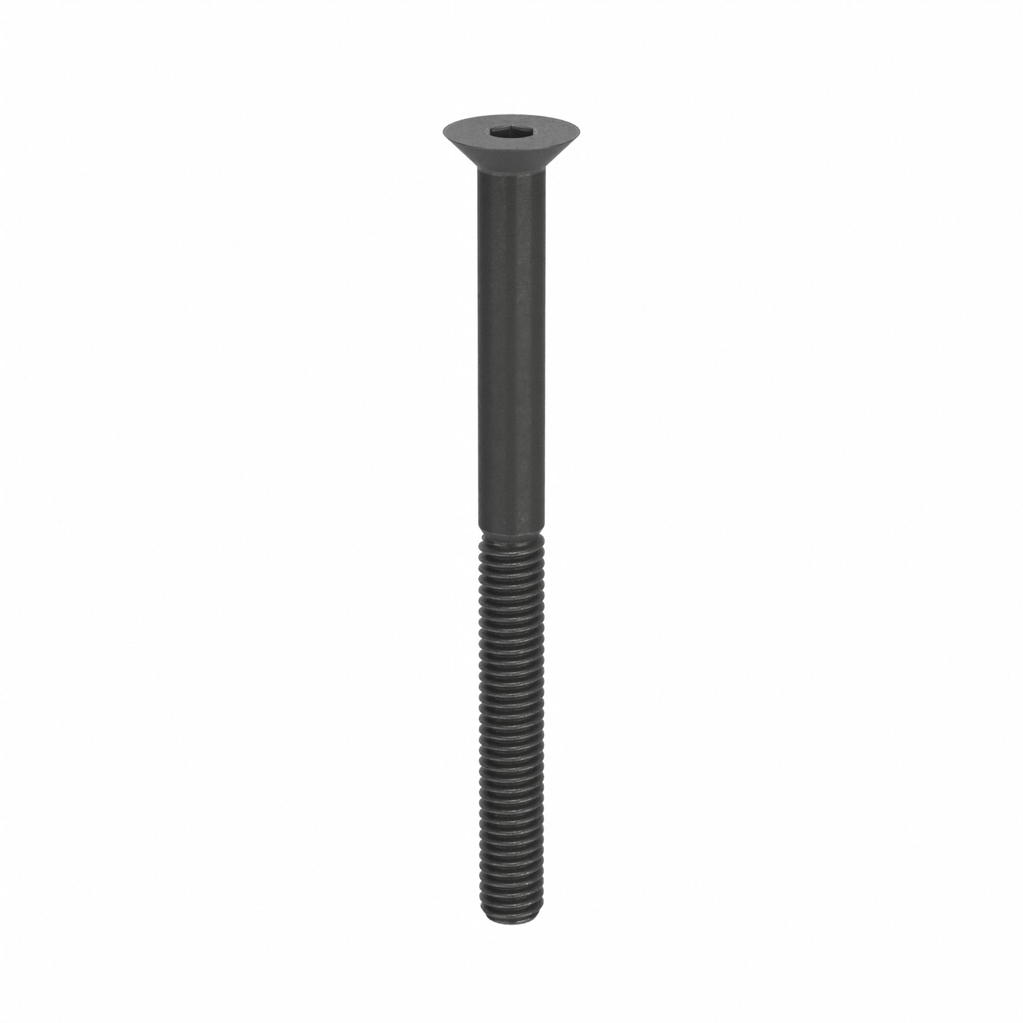 Socket Flat Head Screw: M4x0.70 Thread Size, 50 mm Lg, Flat, Black Oxide, Alloy Steel, 100 PK